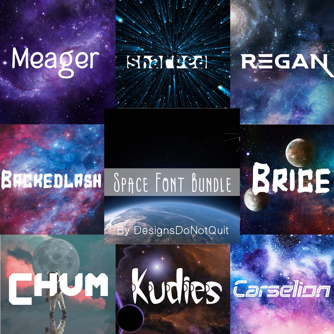 9 Space Font Bundle Canva Fonts, Circuit Fonts, Procreate Fonts ...