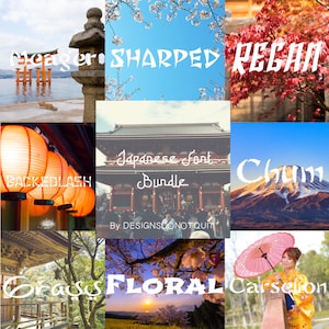 6 Japanese Fonts Bundle Canva Fonts, Cricut Fonts, Procreate Fonts, Branding Fonts, Commercial Use