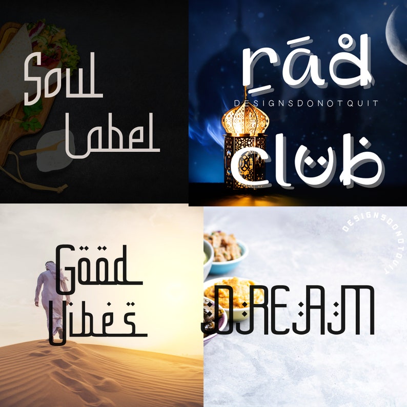 10 Arabic Font Bundle Canva Fonts, Circuit Fonts, Procreate Fonts