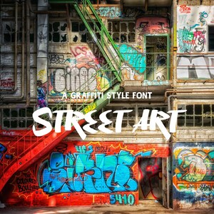 STREET ART Graffiti Font &quot;tTF, WOFF, WOFF2, Formats Included&quot; Font for Cricut, Cricut Font, Procreate Font, Branding Font, Street Font