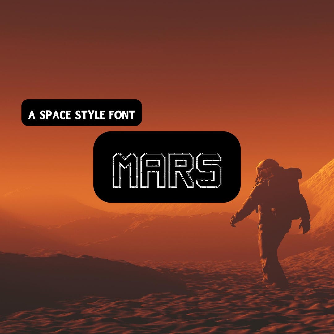 Mars Script Font Mars Font, Space Font, Canva Font, Cricut Font, Procreate Font ...