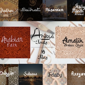 Lot de 10 polices de caractères arabes, polices Canva, polices Cricut, polices Procreate, polices de marque, usage commercial