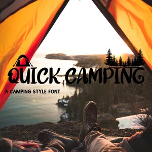 Quick Camping Font, Outdoor Font Canva Font, Cricut Font, Procreate Font, Branding Font, Commercial Use, Camping Font, Adventure Font