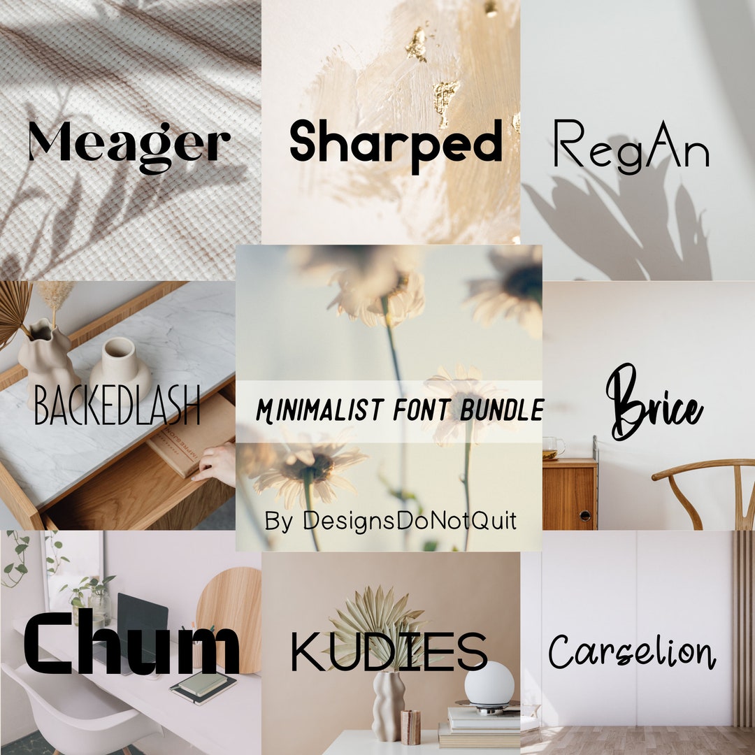 12 Minimalist Fonts Bundle Canva Fonts, Circuit Fonts, Procreate Fonts ...