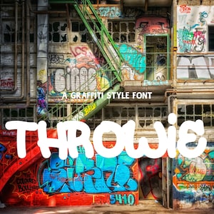 THROWIE Graffiti Font &quot;TTF, WOFF, WOFF2, Formats Included&quot; Font for Cricut, Cricut Font, Procreate Font, Branding Font, Street Font