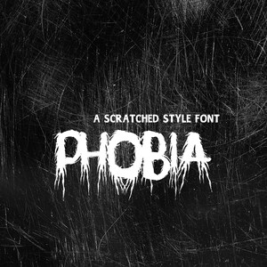 PHOBIA Scratched Font "ttf, WOFF, WOFF2, otf, formati inclusi" Font per Cricut, Font Cricut, Font Procreate, Font per uso commerciale