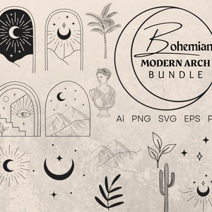 Bohemian Modern Arch Bundle "Ai, Png, Svg, Eps, Pat"