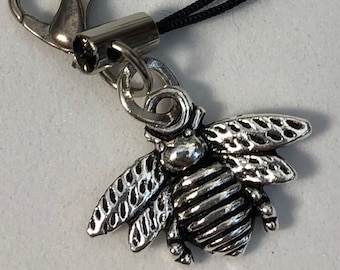 Bee Bag Clip - NEW Zipper Charm Fermoir Amoureux de la nature Idées cadeaux Présent Stocking Filler Fleuriste Abeille Keeper 3D Silver Chaîne à suspendre détaillée