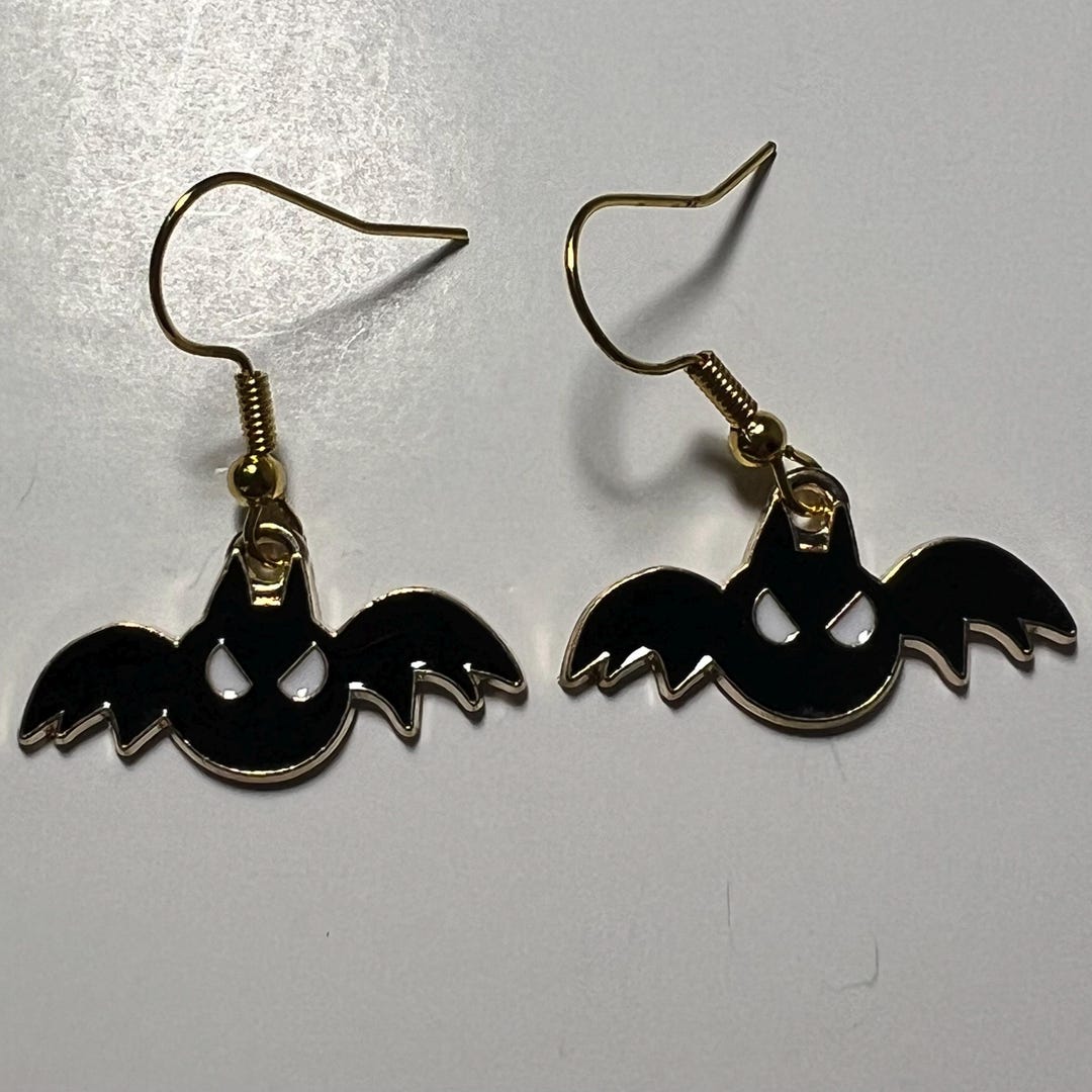 4 Paar Fledermaus Ohrringe Gothic - Halloween Schmuck Für Frauen