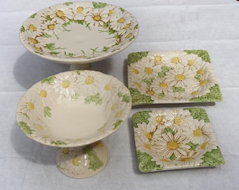 Choice of Vintage Poppytrail by Metlox Sculpted Daisy Compotes and Ashtrays