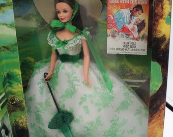 Vintage Legends of Hollywood Barbie as Scarlett O&#39;Hara New in Box Dressed for the Wilkes Barbeque Made in 1994