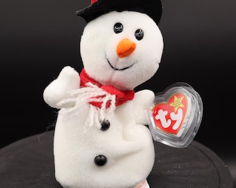 Vintage Ty Original Beanie Baby Snowball the Snowman 1996 in a Collector's Box