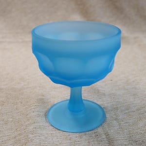Vintage Westmoreland Ashburton Pattern Blue Mist/ Satin Glass Open Candy Dish Footed Stem Large Dessert Dish