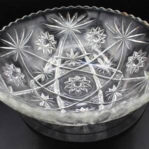 Vintage Anchor Hocking Star of David Serving Bowl Sawtooth Edge