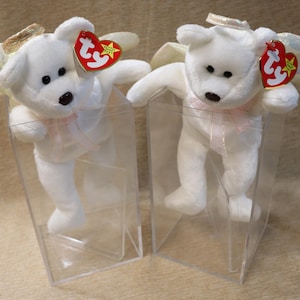 Vintage TY Original Beanie Baby Halo Bear with Showcase Box Style #4208 Choice of Halo Color