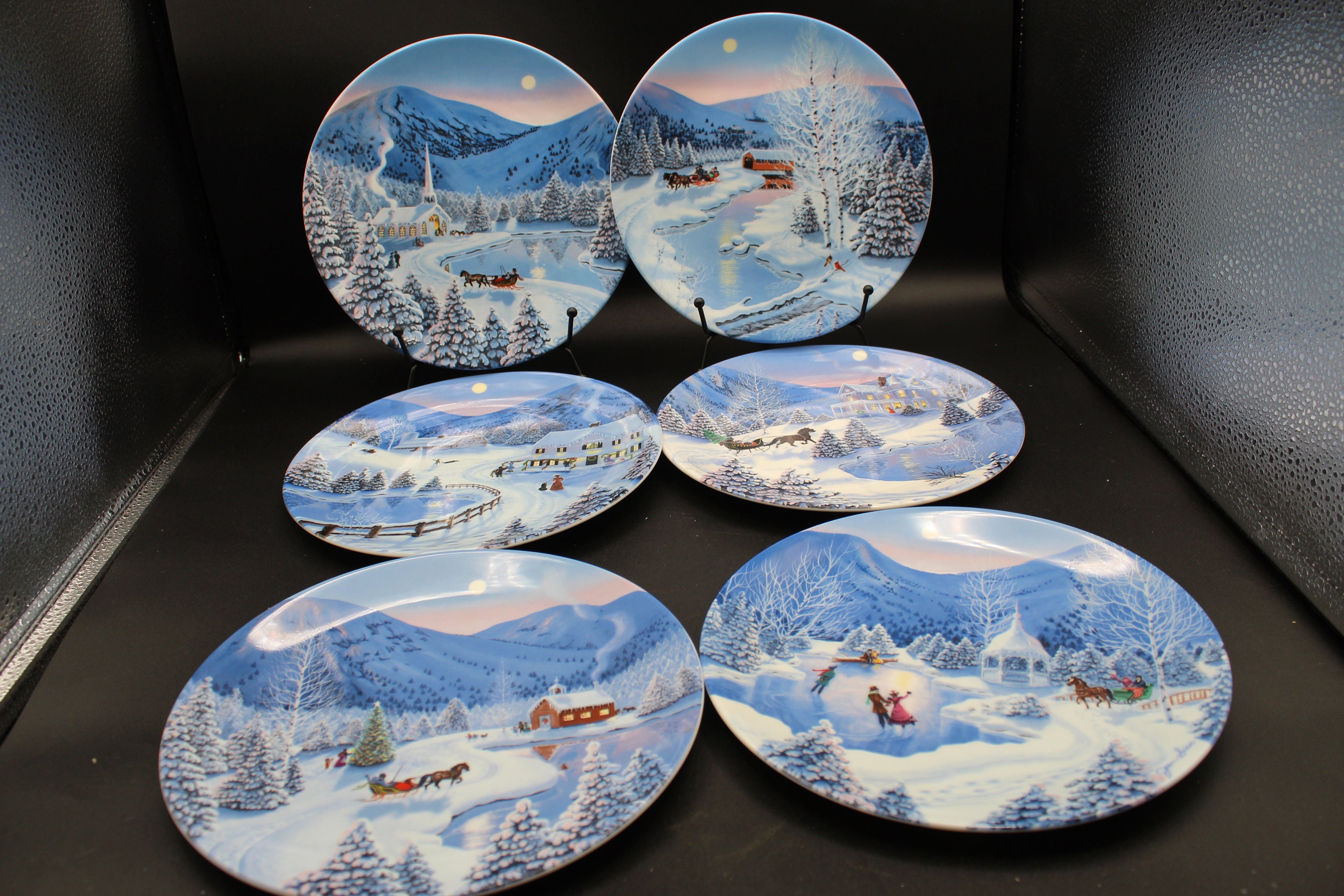 Set of 6 the Spirit of Christmas Collector Plates Ceramic