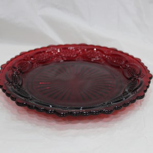 Avon Cape Cod 1876 Collection Ruby Red Glass Dessert Plates *See Note*