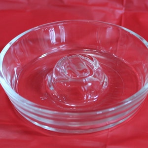 Vintage Hazel Atlas Clear Glass &quot;No-Mess-Er&quot; Crystal Ashtray