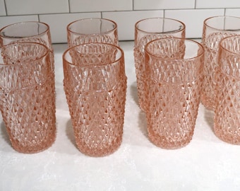 Set of Two. Mosser Glass Hobnail Crown Tuscan Pink Tumblers. - Etsy