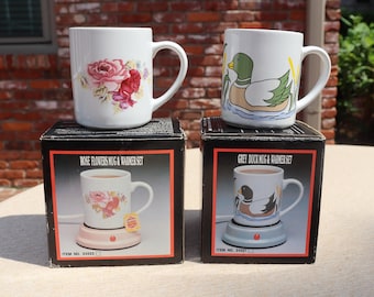 Choice of Vintage Porcelain Mug & Warmer Sets NIB, Tested