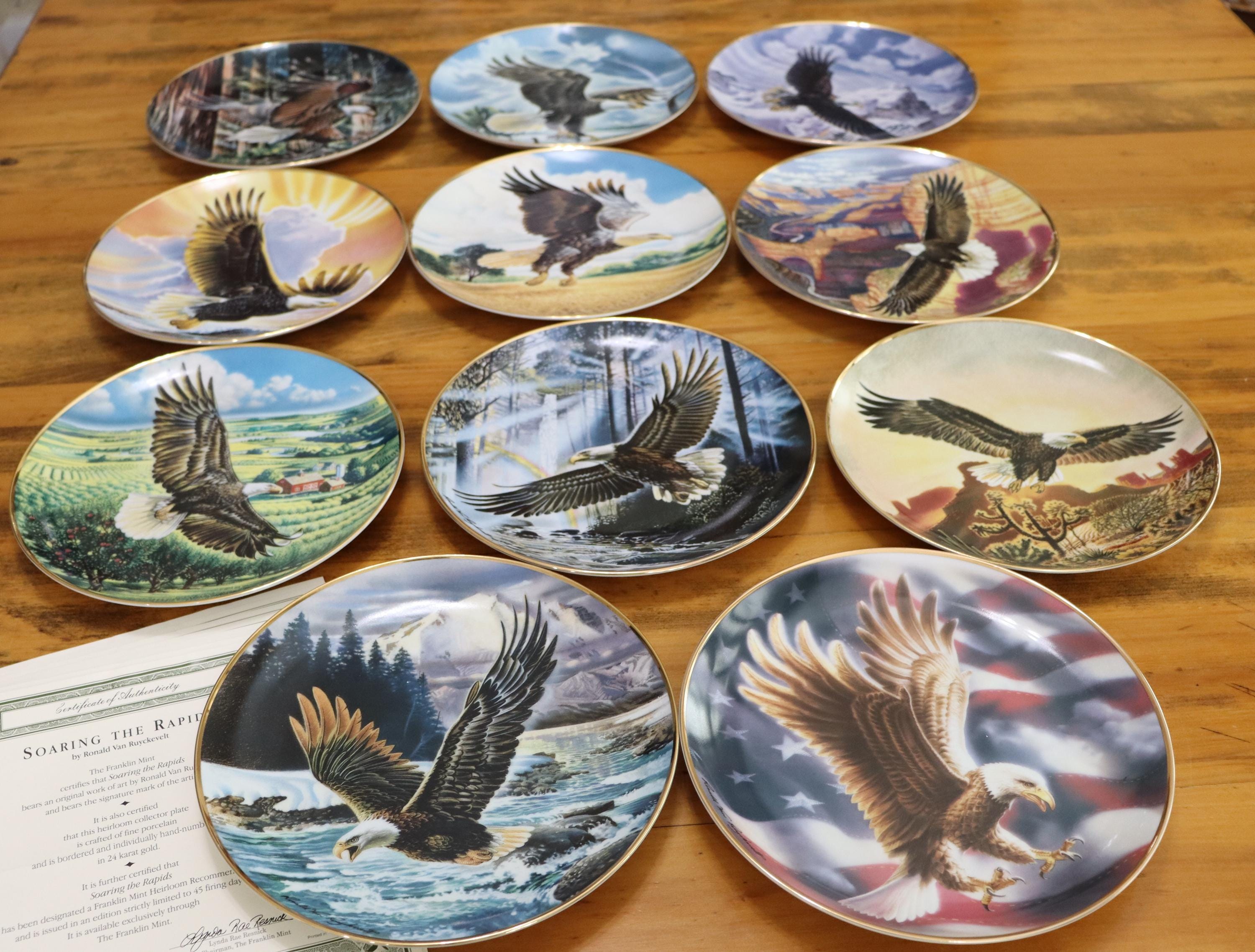 Ｂ★絵皿6枚セット　イーグル・プレート　フランクリンミント Franklin mint eagle plates - Etsy 日本