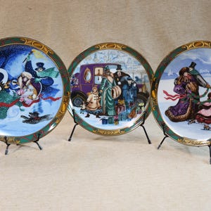 Vintage Royal Copenhagen Porcelain Christmas in Denmark Collector Plates Artwork by Hans Henrik Hansen Set of 3 Nonconsecutively Numbered