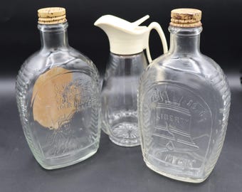 Collection of Vintage Log Cabin Syrup Bottles Made in USA