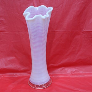 Antique Model Flint Glass #911 Swung/Stretch French Opalescent Glass Vase