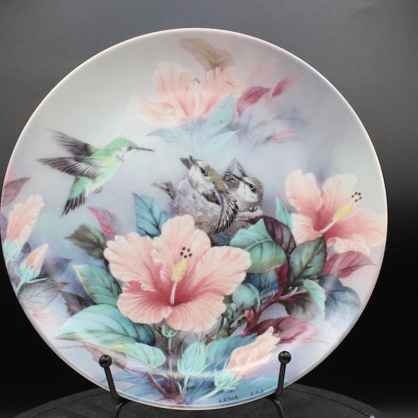 Vintage "Nature's Harmony" by Lena Liu Collector Plate Numbered 3266B and Signed by Artist in Original Box