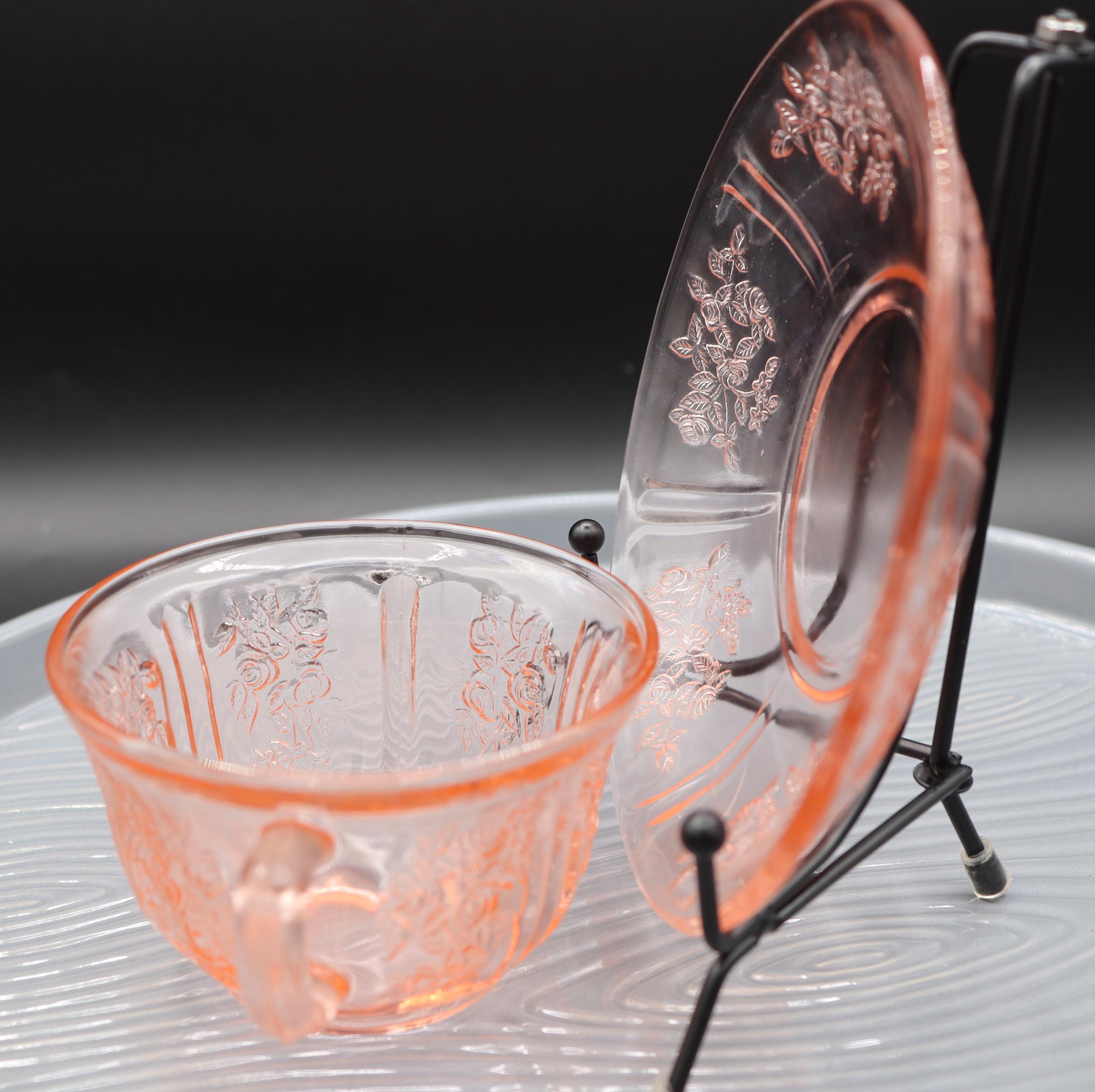 ヴィンテージ フェデラル シャロン ピンク デプレッション グラス