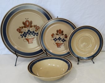 Vintage Newcor Coronet Stoneware 2 Sets of 4 Pieces Each 8 Pieces Total Made in Japan