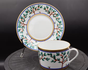 LAURE JAPY JARDIN リモージュ　カップソーサー＆プレート一式 Laure Japy Paris Limoges France Jardin Bleu Fruit Flat Cup