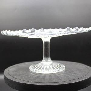 Vintage Pressed Glass Fan and Pineapple Small Cake/ Dessert Stand