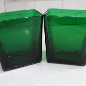 Pair of Vintage Napco Green Rectangular Vases Made in USA
