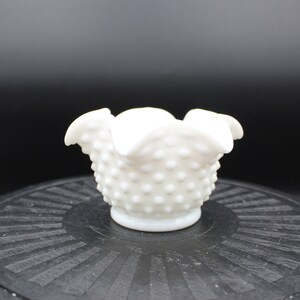 Vintage Fenton Milk Glass Hobnail Star Bonbon Dish