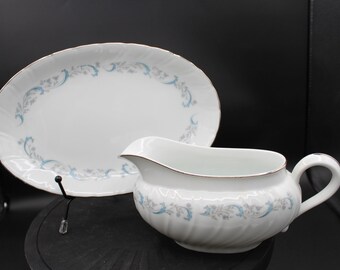 Vintage Camelot China Gracious #1990 Gravy Boat with Relish Plate Made in Japan in Original Packaging