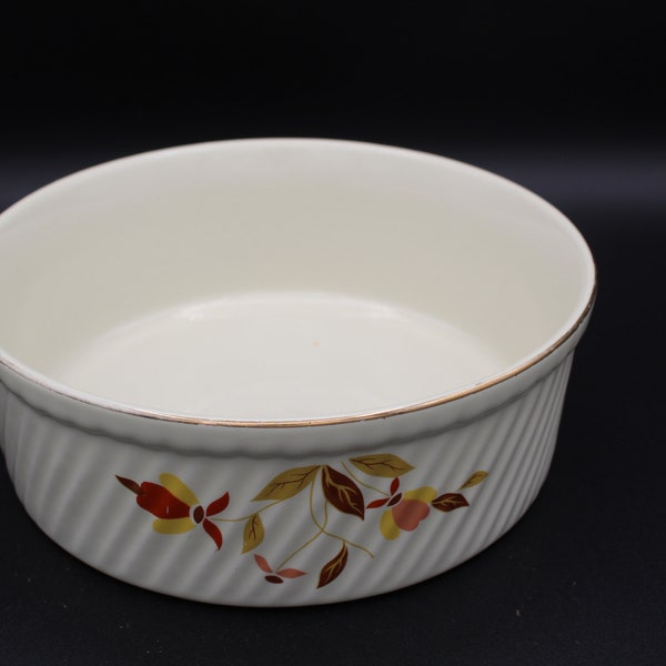 Vintage Hall's Superior Quality Kitchenware Jewel Tea Company "Autumn Leaf" 7 3/4" French Baker 3-pint Souffle Dish