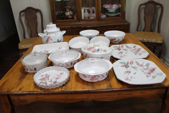 Mikasa Silk Flowers Octagon Serving Pieces F3003 *see Description