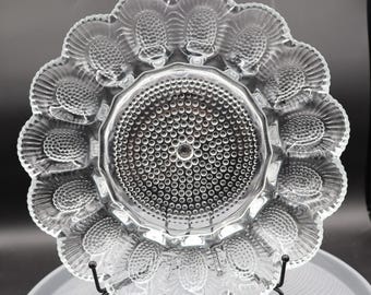 Vintage Indiana Clear Glass Hobnail Egg Plate