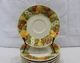 Vintage Vernon Ware by Metlox Della Robbia Set of 8 Saucers