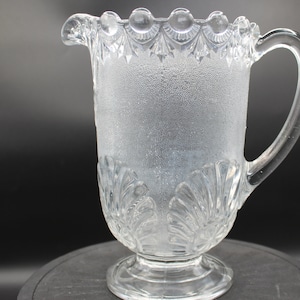 Vintage Westmoreland Shell and Jewel 8 Inch Stippled 36 Ounce Pitcher