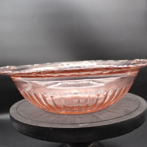 Vintage Anchor Hocking Mayfair Pink Depression Glass Serving Bowl Open Rose