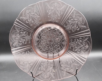 vintage Macbeth-Evans Pink American Sweetheart Depression Assiette 12" Salver en verre Made in USA