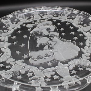 Vintage Mikasa &quot;Santa&#39;s Choir&quot; Round Fosted Hostess Platter 15&quot; in Original Box