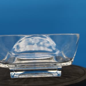 Vintage Fostoria Transition Lead Crystal 8 Inch Square Base Bowl in Original Box