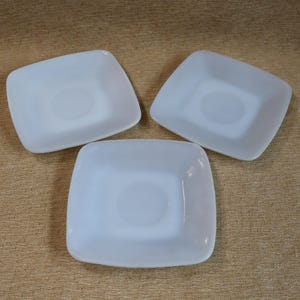 Vintage Anchor Hocking Charm Azurite Blue Saucers Set of 3 Made in USA