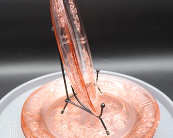 Vintage Federal Sharon Pink Depression Glass Dinner Plates Set of