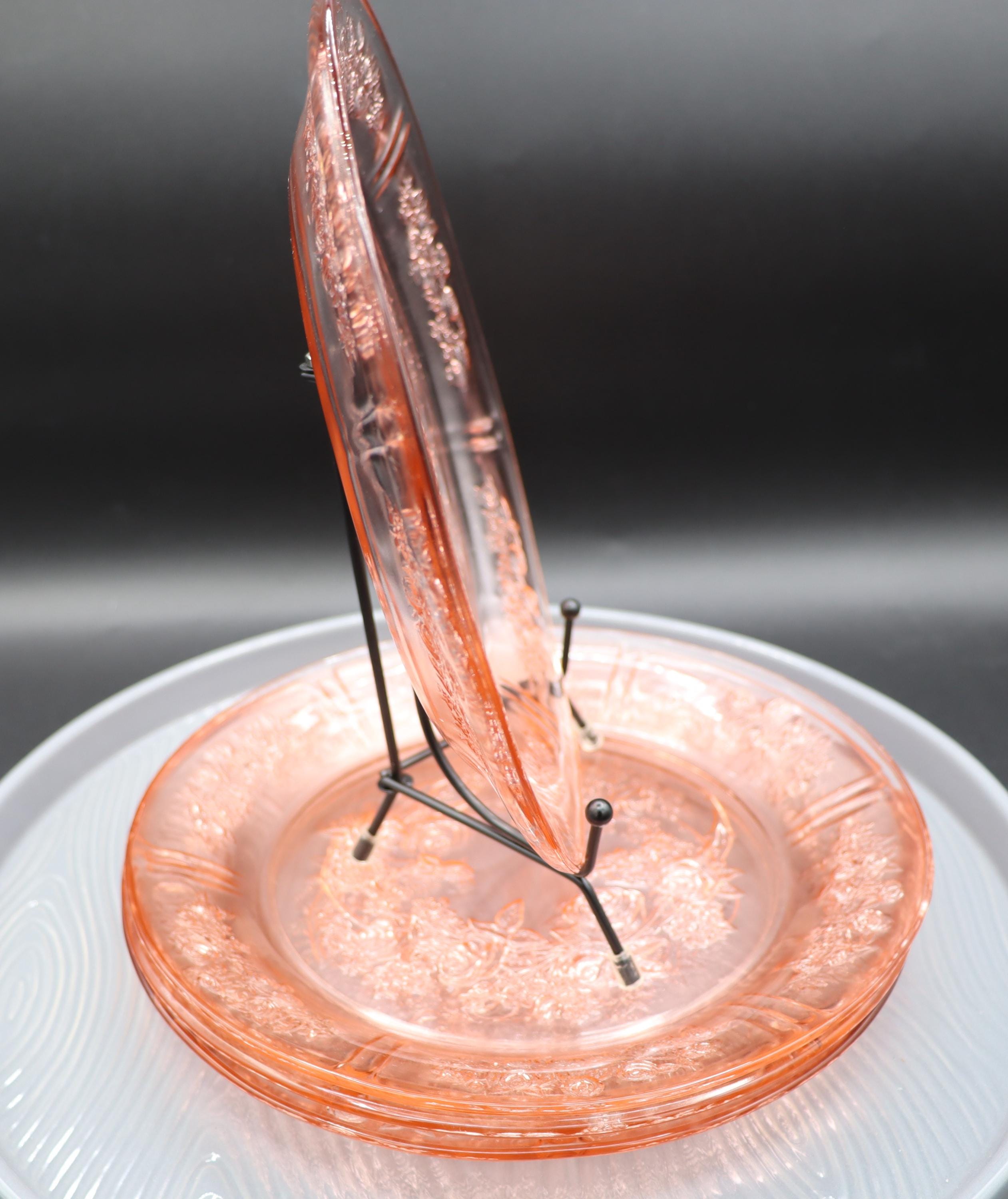 Vintage Federal Sharon Pink Depression Glass Dinner Plates Set of