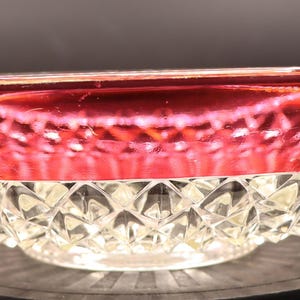 Vintage Indiana Ruby-färgad diamantspets 13" serveringsskål tillverkad i Amerika *Se beskrivning*