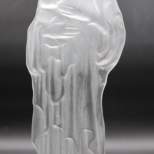 Vintage Frosted Clear Glass Madonna and Child Figurine Statue 17&quot; Tall Religious Decor Spiritual Statue